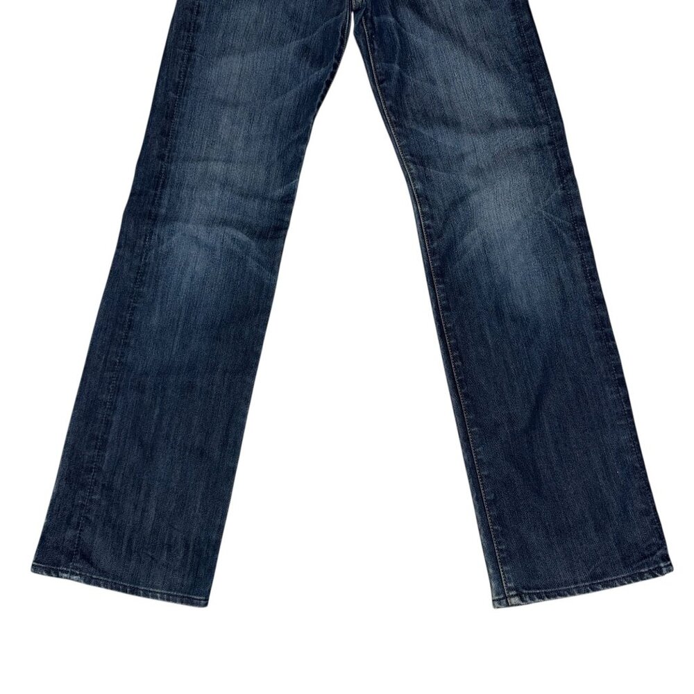 7 For All Mankind 7FAM Relaxed Bootcut Jeans Boys 14 32 Dark Wash Distressed - Picture 3 of 7